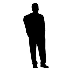 Vector silhouettes of people. Peoples shape. Black color on isolated white background. Graphic illustration. EPS10.