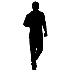 Vector silhouettes of people. Peoples shape. Black color on isolated white background. Graphic illustration. EPS10.