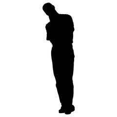 Vector silhouettes of people. Peoples shape. Black color on isolated white background. Graphic illustration. EPS10.