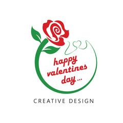 valentines day with rose, wished valentine vector template