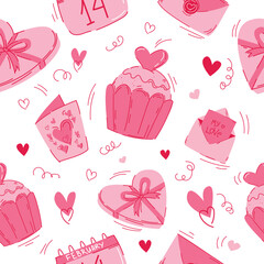 Seamless Pattern design for Valentine's day. Vector Illustration