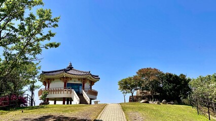 沖縄県対馬市にある韓国展望所