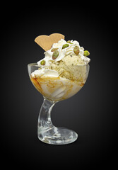 pistachio ice cream dessert in a cup