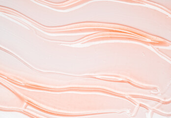 Gel serum pink texture cosmetics background, skincare hyaluronic acid or lubricant on white background. - 559236903