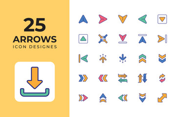 Arrows Icons Set vector design