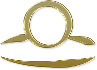 Libra Zodiac Symbol in Gold Metal
