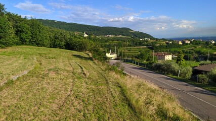 landscape with a road in the mountains