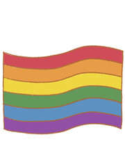 Rainbow gay flag on a white background