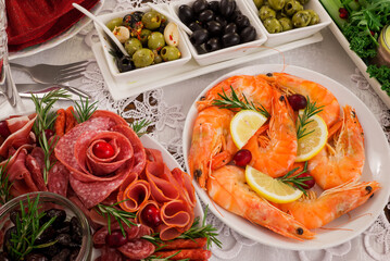 photo of selection of sausage on party  table