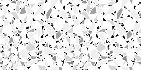 Terrazzo seamless pattern. Modern monochrome tile texture. Vector abstract background.