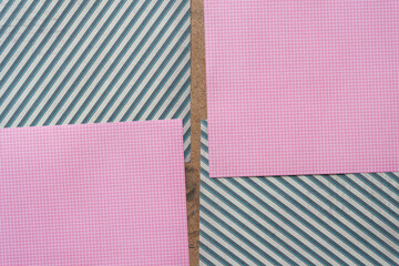 scrapbook paper sheets with pattern: grids and stripes