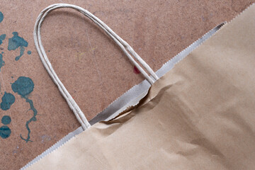 paper bag on grungy board