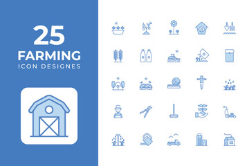 Farming Icons Set vector design