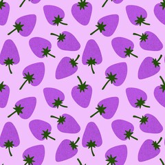 Cartoon summer fruit seamless strawberry pattern for wrapping paper and kids clothes print and fabrics