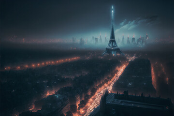 Paris nighttime cityscape