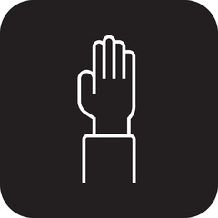 Raised Hand Business people icons with black filled line style