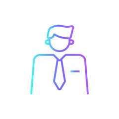 Businessman Business people icons with blue gradient outline style