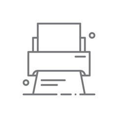 Print Business people icons with black outline style