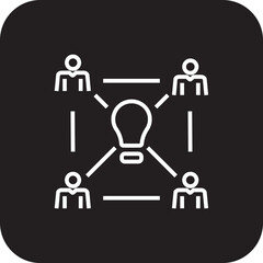 Team Idea Business people icons with black filled line style