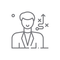 Strategy Business people icons with black outline style