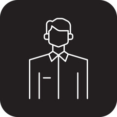 MAN Business people icons with black filled line style