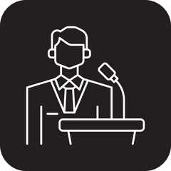 SPEAKER Business people icons with black filled line style