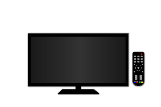 Smart TV with remote control. Vector illustration 