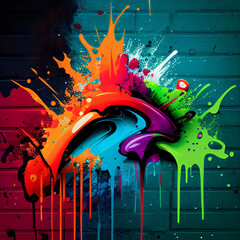 colorful graffiti style abstract, generative AI