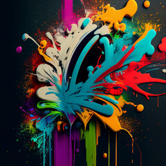 colorful graffiti style abstract, generative AI