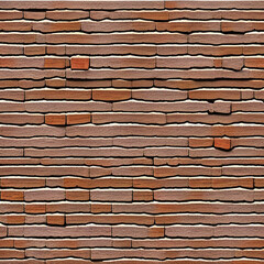 Obraz premium the old cartoon red brick texture 3d-rendering