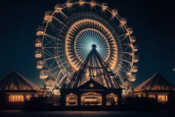 Deurstickers ferris wheel at night © ezgi