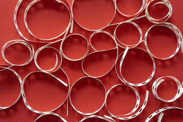 paper coil or loops on red paper