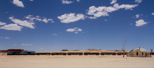 Train in the Namib desert