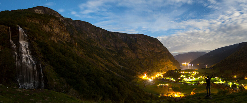 Brekkefossen Falls, above the town of Flam, Sogn og Fjordane, Norway