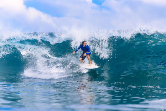 Man surfing in sea