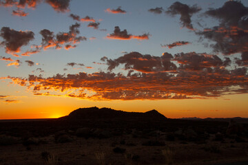 Orange sunset silhouette