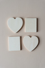 hearts and squares on paper