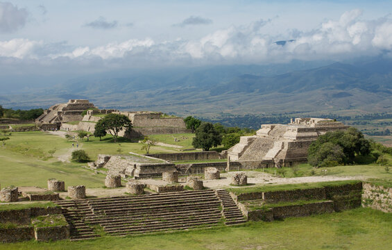 The ancient Zapotec city of Monte Alban near Oaxaca, Mexico