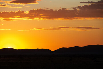 Orange sunset silhouette