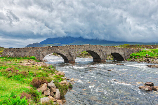 The historic bridge at Sligachan, Isle of Skye, Inner Hebrides, Scotland