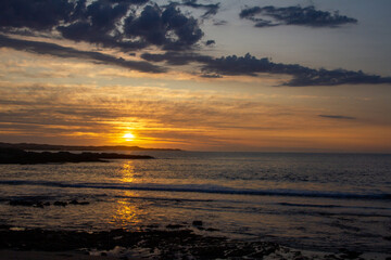 Fototapeta na wymiar Golden sunset over Luderitz Bay