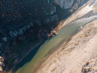 Aerial view of Struma river, Bulgaria