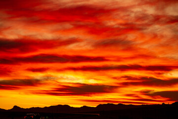 Fire coloured sunset, Namibia
