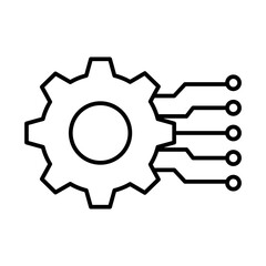 Technology Icons with black outline style