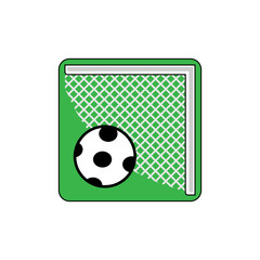 Soccer ball logo on the background of football forts
