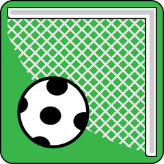 Soccer ball logo on the background of football forts