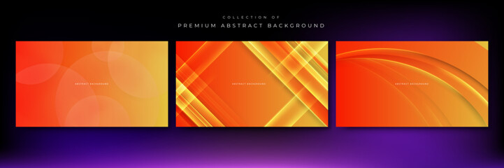 Set of abstract orange and yellow gradient background. Vector illustration abstract graphic design banner pattern presentation background wallpaper web template.