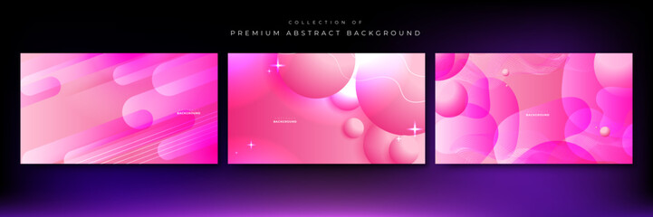 Set of abstract pink background