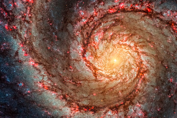 Cosmos, Whirlpool Galaxy, Messier 51a, Hubble space telescope - obrazy, fototapety, plakaty