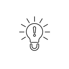 red light bulb like inefficient energy icon. flat simple trend modern non efficient logotype design element isolated on white background. concept of think outside the box or did you know badge